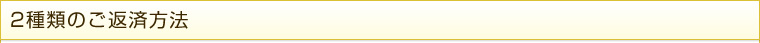 2種類のご返済方法