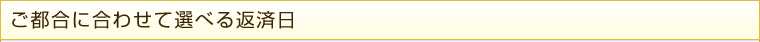 ご都合に合わせて選べる返済日